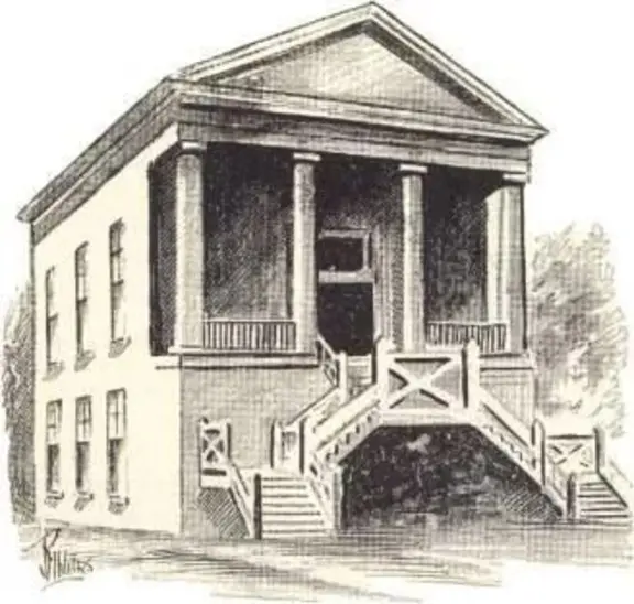 Drawing of original church building